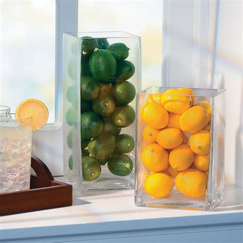 Containers Filled With Lemons And Limes Can Use Any Glass Vase