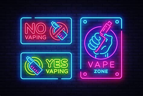 Vape Shop Neon Signs Illustrations ~ Creative Market