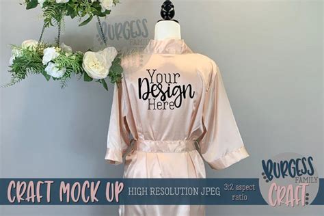 Download Blush silk robe |Craft mock up (580341) | Clothing | Design Bundles in 2020 | Clothing mockup ...