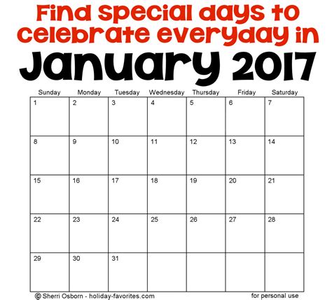 January Holidays and Special Days | Holiday Favorites
