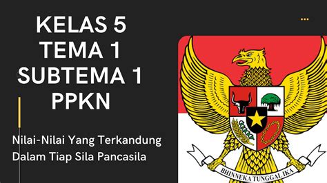 Nilai Nilai Yang Terkandung Dalam Tiap Sila Pancasila Kelas 5 Tema 1