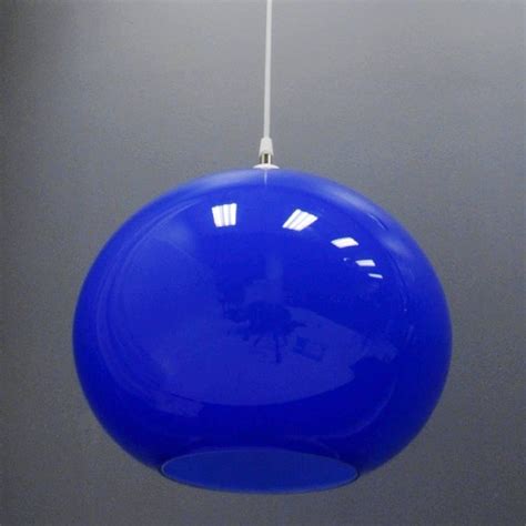 Vistosi Hanging Blue Murano Glass Globe Light Fixture Pendant At 1stdibs