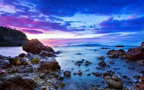1920x1080px 1080p Free Download Sunset Over Rocky Beach Beaches