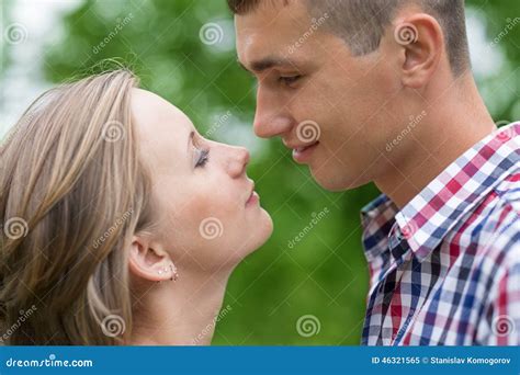 adorable man and woman looking at each other stock image image of beautiful closeup 46321565