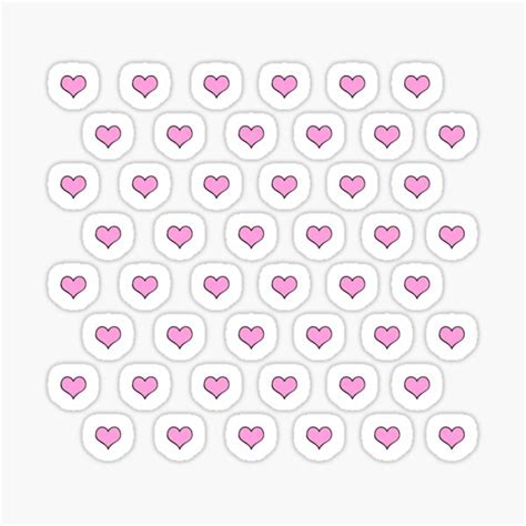 Cute Mini Pink Hearts Sticker For Sale By Okihanashop Redbubble