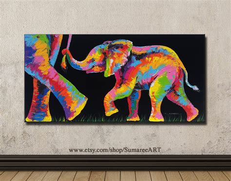 60 X 120 Cm Elephant Painting Wall Decor Art Canvas En 2019 Cuadros
