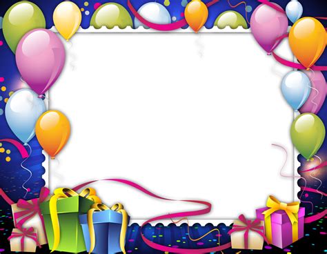 Er hat ein geschenk für deinen geburtstag dabei. "birthday pic frame transparent birthday png frame - Happy ...