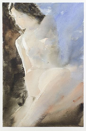 Original Watercolour Painting Nude By Klaus Hinkel Andalucia My Xxx