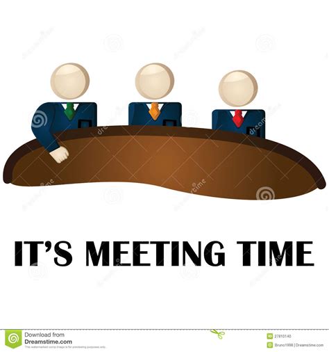 Best time of the day for meetings. Meeting time stock vector. Illustration of glossy ...