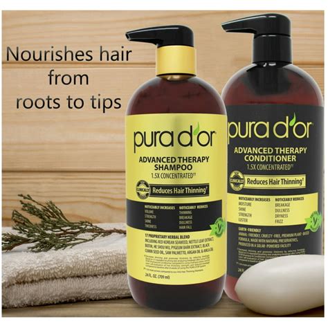Pura Dor Purador Advanced Therapy Anti Hair Thinning Shampoo And Conditioner Hair Set 24 Fl