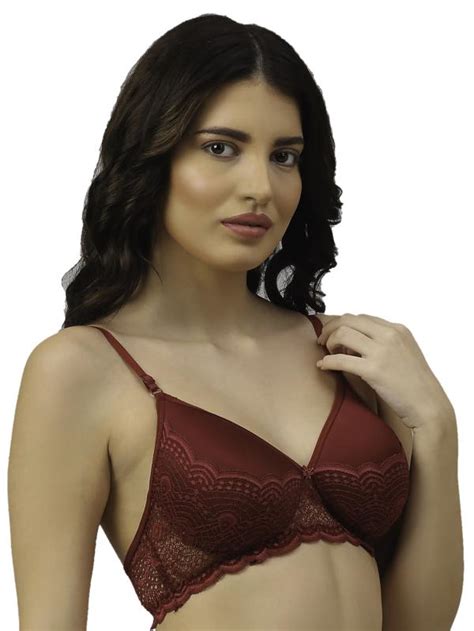 Prettycat Maroon Lace Bra And Panty Set Self Design Lingerie Set Pc Set 6037 Mah 36b Jiomart