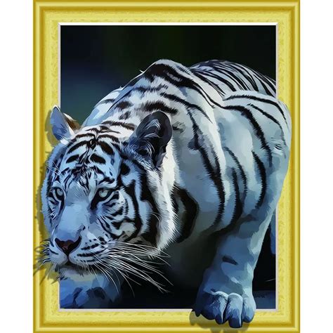 3d Diy Diamond Painting Tiger Diamond Embroidery Lovely Animal Full