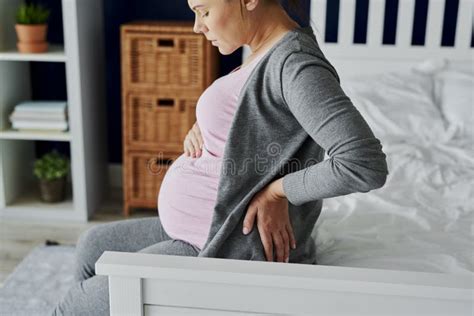 Pregnant Woman Feeling Pain In The Back Stock Photo Image Of Loins