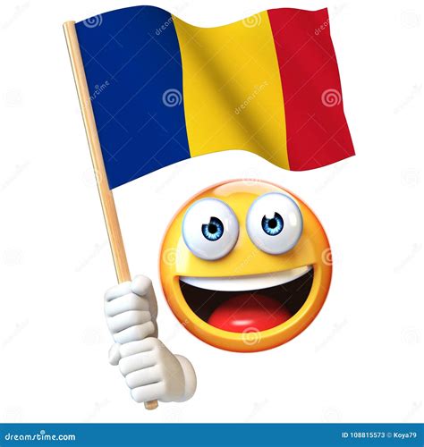 Emoji Holding Romanian Flag Emoticon Waving National Flag Of Romania
