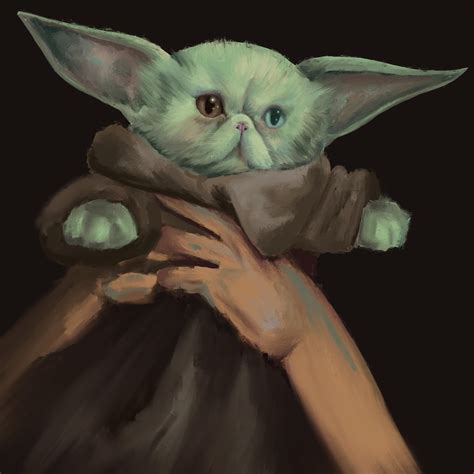 My Partner Has Illustrated Our Exotic Baby Into Baby Yoda Cats
