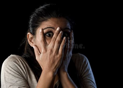 Horrified Man Covering Mouth With Hands Looking At Camera Stock Image