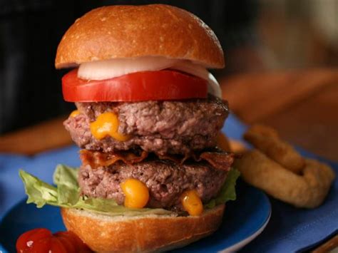 He hits a couple of local favorites along the way. Double-Stacked Juicy Hamburger Recipe : Cooking Channel ...