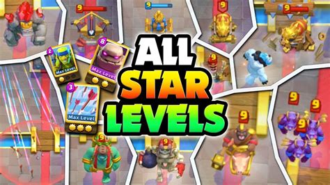 All Cards Every Star Level 1 2 And 3 Skin Gameplay Clash Royale All