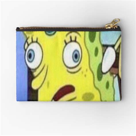 Spongebob Mocking Meme Zipper Pouch For Sale By Tedefred Redbubble