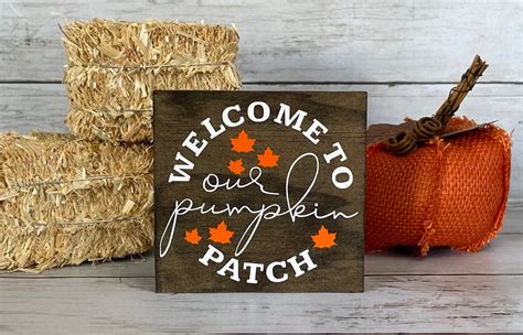 Welcome To Our Pumpkin Patch Fall Wooden Mini Sign Tiered Etsy