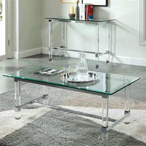 Furniture Of America Duchamp Acrylicglasschrome Coffee Table
