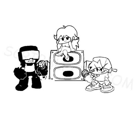 15 Free Friday Night Funkin Coloring Pages Printable