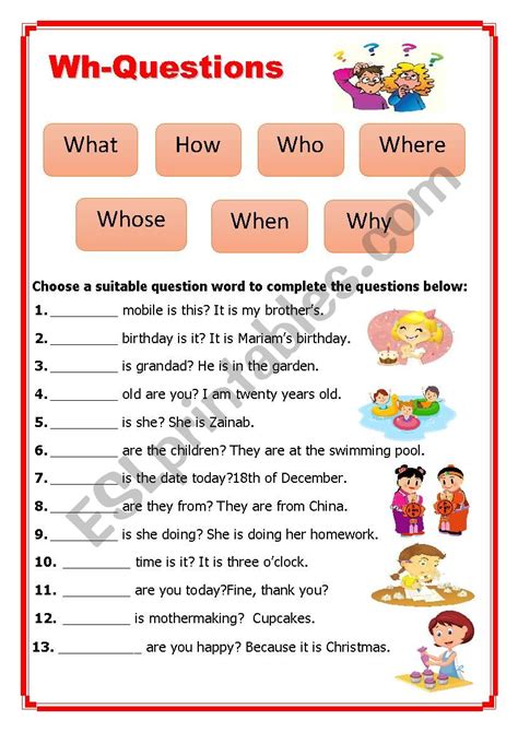 Wh Questions Worksheet Free Esl Printable Worksheets Wh Questions