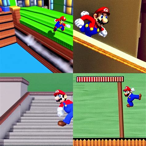 Mario Doing Backwards Long Jumps Up A Set Of Stairs Stable Diffusion Openart