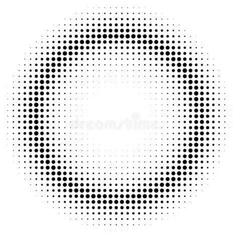 Halftone Effect On White Background Ring Of Dots Radial Gradient