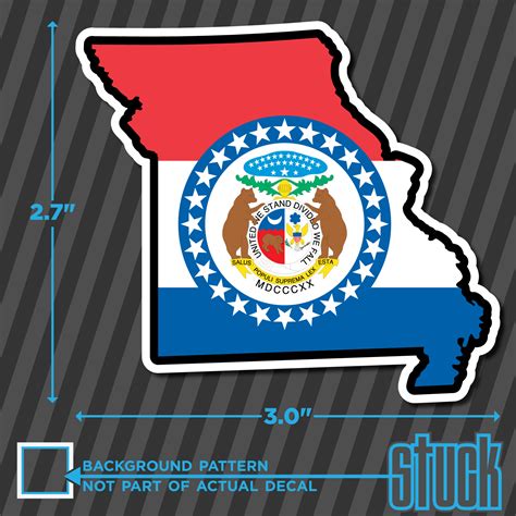 Small Missouri State Outline Flag 30x27 Vinyl Decal Sticker