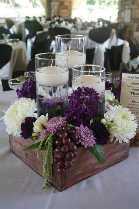 Purple Wedding Centerpieces With Grapes Deerpearlflowers