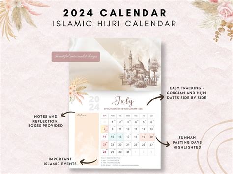 Muslim Calendar 2024 Islamic Calendar Printable For Productivity Hijri