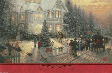 Thomas Kinkade Christmas Cards Boxed Hallmark Christmas Cards Glitter