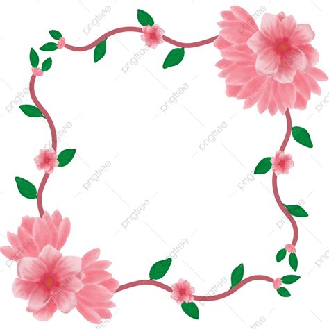 Gambar Karangan Bunga Persegi Floral Lingkaran Bunga Png Transparan