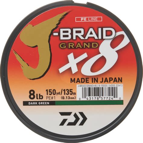 Daiwa J Braid Grand X8 Braided Line 150 Yd 8 Lb Save 35