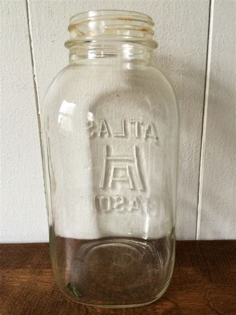 Vintage Hazel Atlas Mason Jar Atlas Half Gallon Mason Etsy