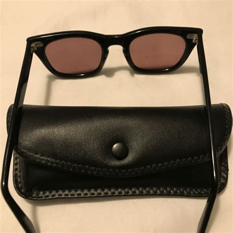 1960 S Uss Military Issue Bcg Eyeglasses Black Horn Rim Frame Size 46 20 3881352308