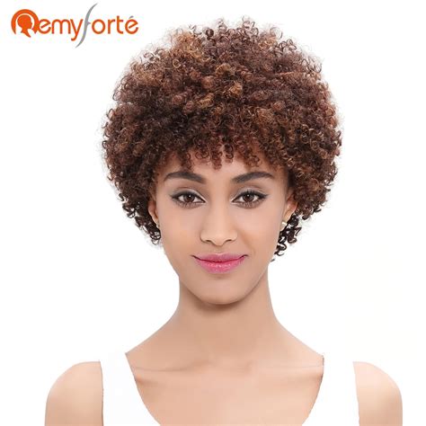 Remy Forte Short Curly Weave Human Hair Wigs For Black Women Brazilian Afro Kinky Curly Bob Wig