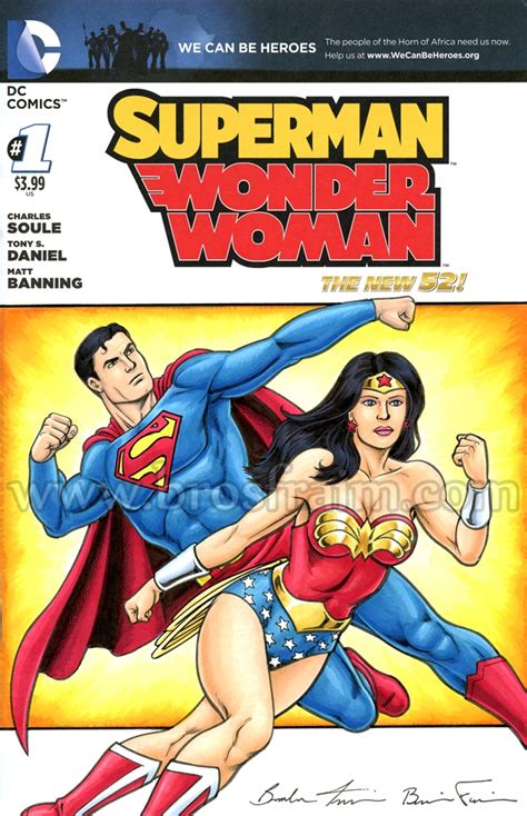 Superman Wonder Woman 1 Sketch Cover In Brendon And Brian Fraims