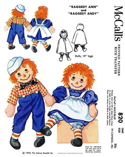 Ledger Pdf Digital Delivery Mccall 820 Raggedy Ann And Andy Etsy In 2022 Raggedy Ann Raggedy