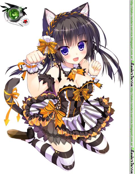 Halloween Neko Girl Hyper Kawaiii Render Ors Anime Renders