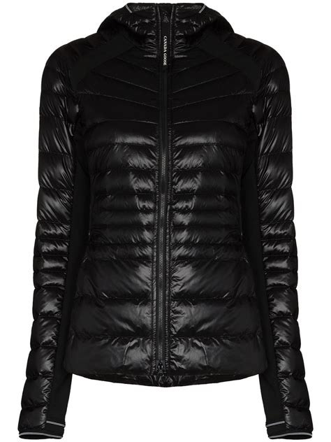 Canada Goose Hybridge Lite Hooded Stretch Jersey Trimmed Quilted Shell Down Jacket In Black