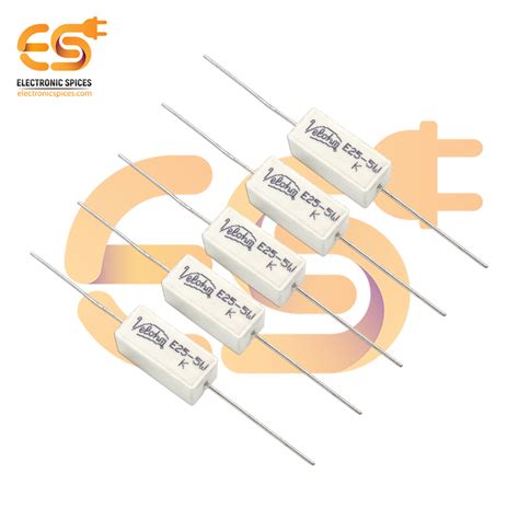 Buy 25 Ohm Ω 5 Watt Fusible Ceramic Cement Power Resistor Pack Of 5pcs