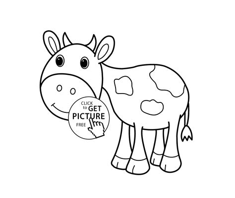 Little Cow Cartoon Animals Coloring Pages For Kids