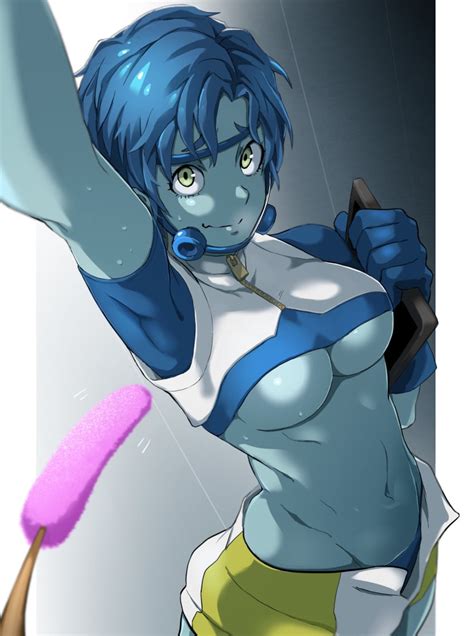 Rule 34 1girls Armpits Awata Kaoruko Blue Female Blue Hair Blue Skin Boku No Hero Academia