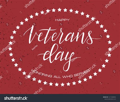 Vector Inscription Text Veterans Day November Stock Vector Royalty