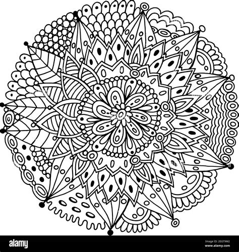 Digital Drawing And Illustration Floral Coloring Page Mandala Adult