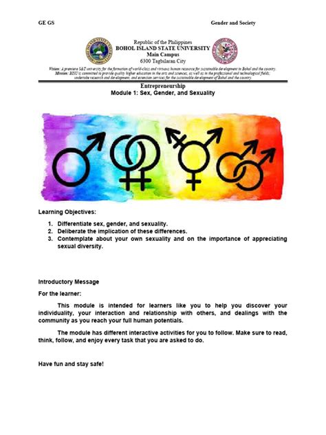 Module 1 Sex Gender And Sexuality Pdf