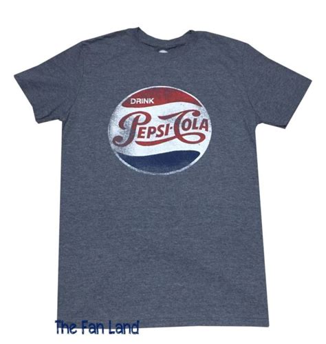 New Pepsi Cola Logo Soda Heather Blue Retro Mens Vintage T Shirt Ebay