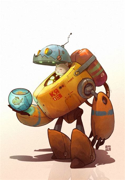 Robocat On Behance Robot Art Character Design Character Design